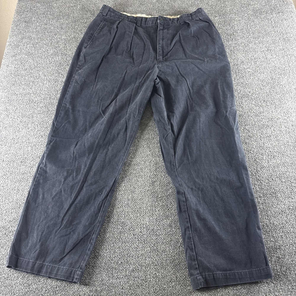 Polo Ralph Lauren Pants Mens 36x29* Blue Chino Pleated Preppy Casual Zip Fly